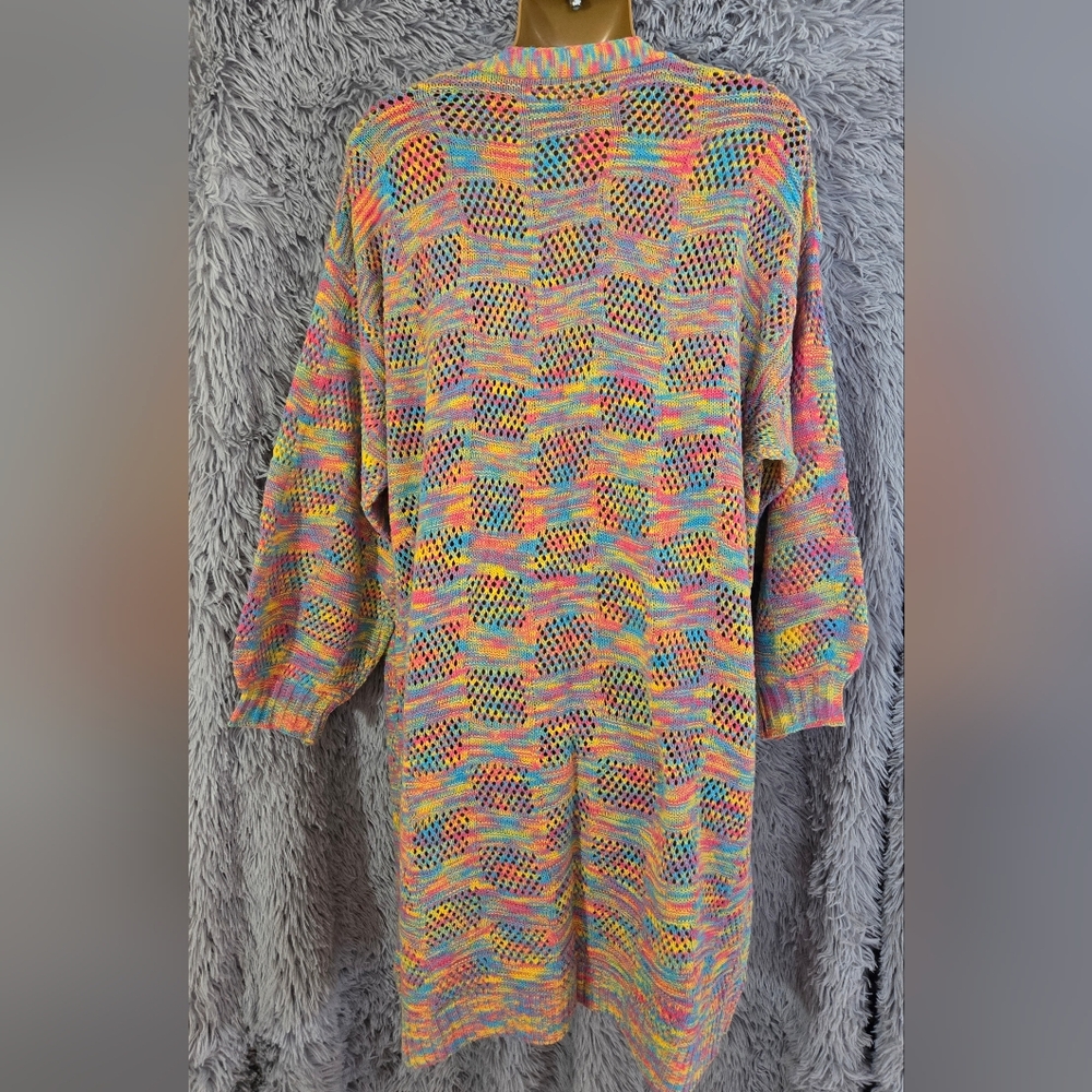 Multicolor Open-Front Women Sweater - Picture 2 of 3